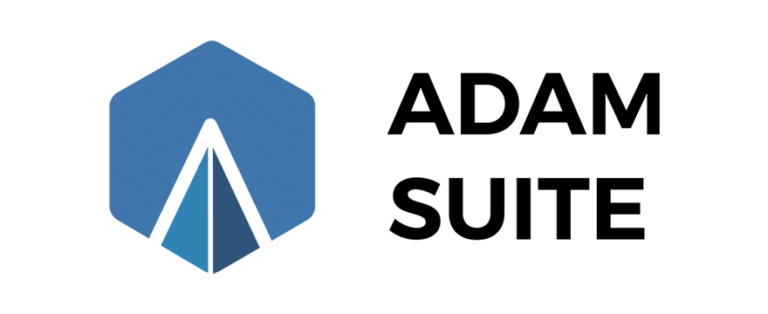 Logo moderne avec éléments géométriques.