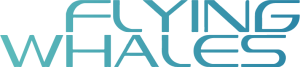 Logo avec texte stylisé bleu